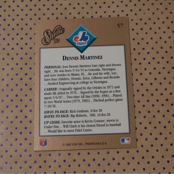 Dennis Martinez #57 Baseball Card - Picture 2 of 2
